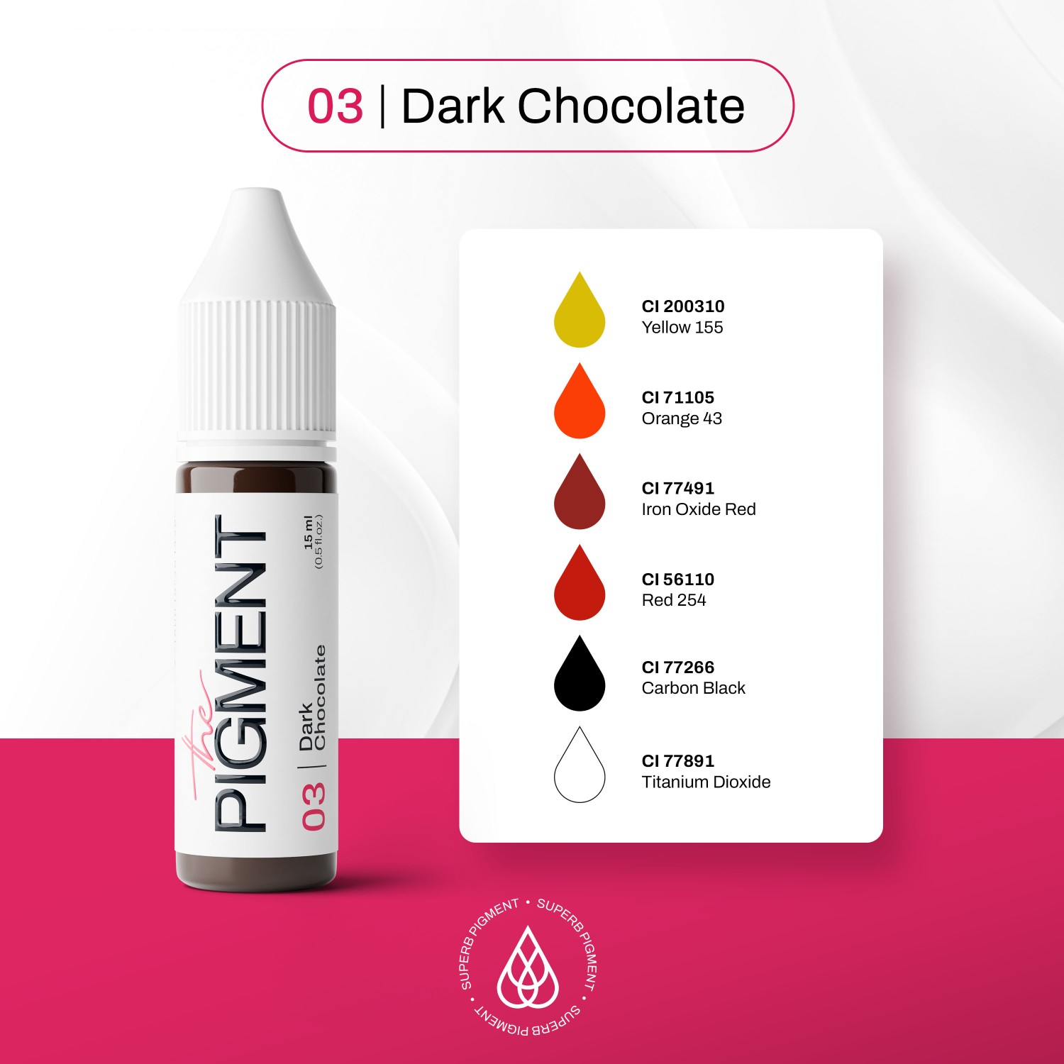 THE PIGMENT წარბის პიგმენტი Dark Chocolate 15 მლ.